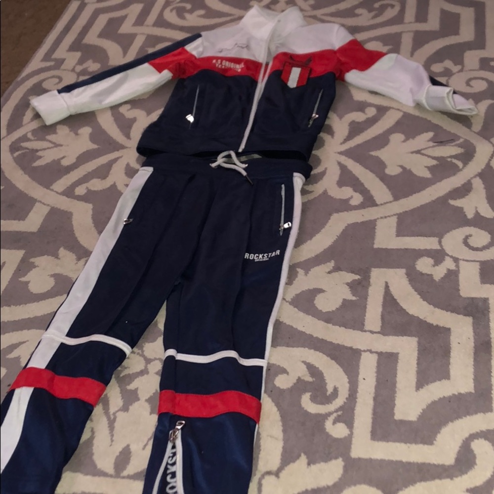 Toddler boy rockstar track suit fits true to size